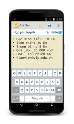 Ghi Chu Co Mat Khau Tieng Viet android App screenshot 3