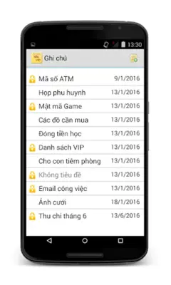 Ghi Chu Co Mat Khau Tieng Viet android App screenshot 4